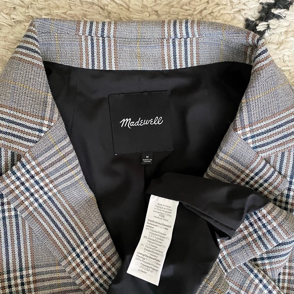 madewell - caldwell double-breasted blazer menswear plaid checkered oversized - Picture 7 of 7